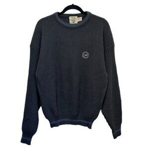 Vintage Wrangler Men's L? Sweater Crew Neck Knit Blue Embroidered Logo Jumper
